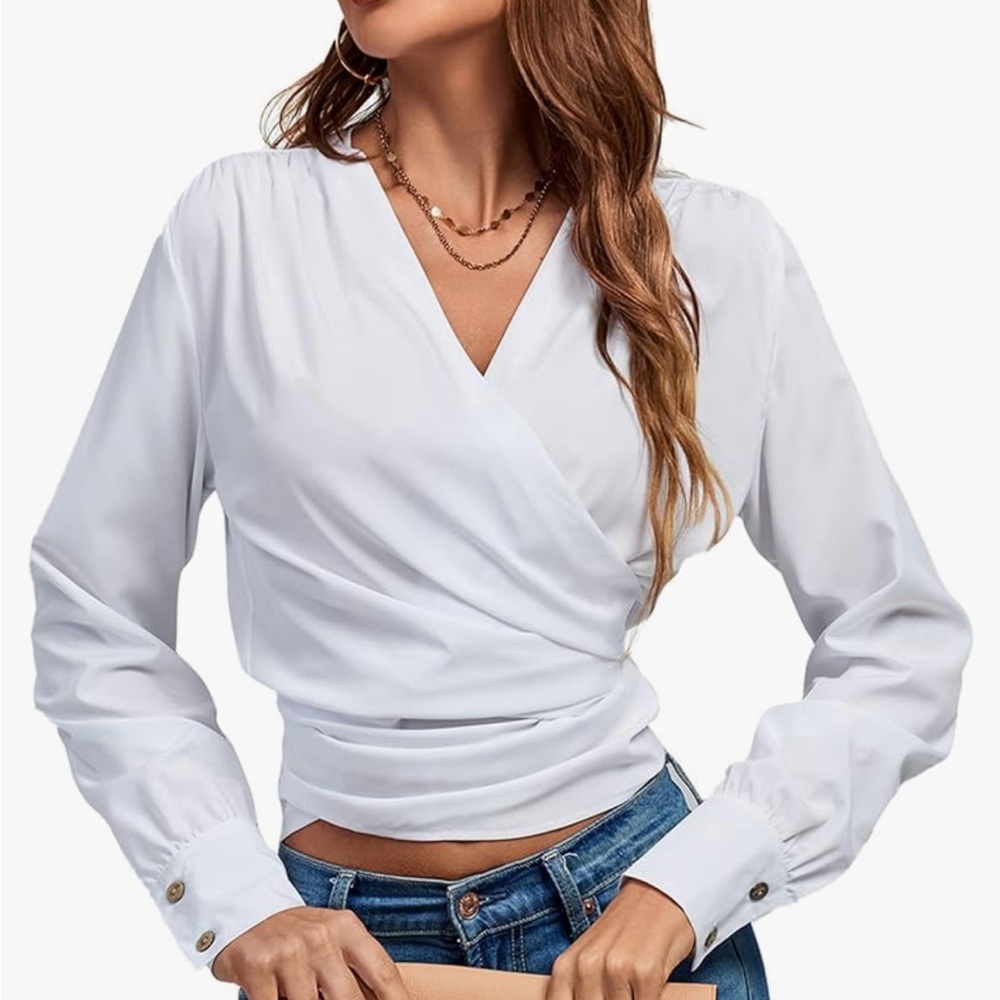 White wrap around top